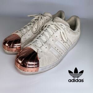Adidas Superstar 80's Copper Cap Toe Suede Off White Sneakers Womens Size 7.5